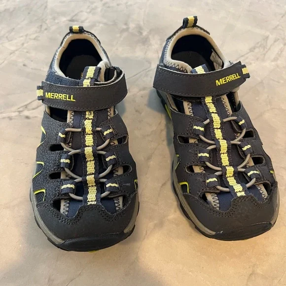 Merrell Kids' Navy and Yellow Outdoor Sandals - Picture 2 of 4